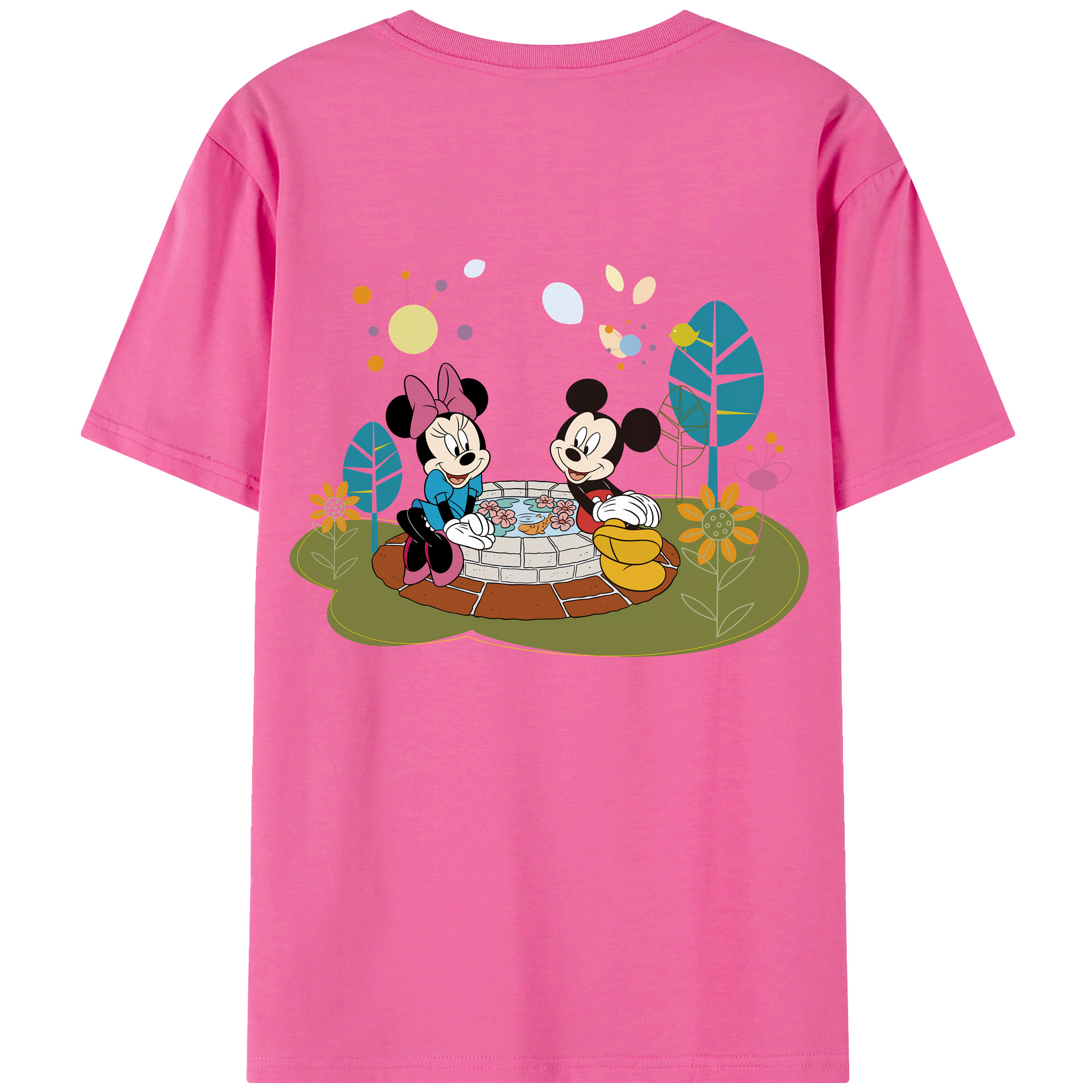 （画像用） ミッキーマウス Mickey Mouse レディース半袖Tシャツ(バックプリント)